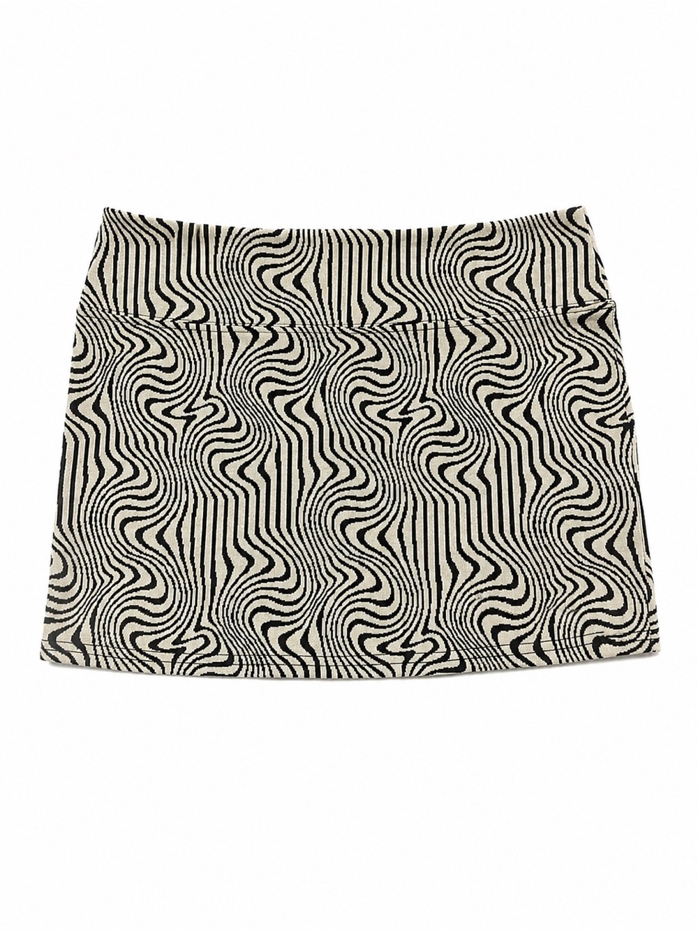 Urban Outfitters Black and Cream Swirl Mini Skirt size large